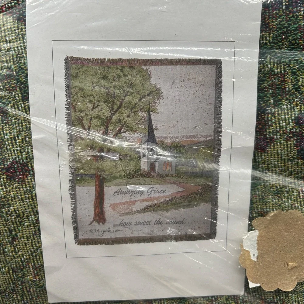 Amazing Grace‎ Tapestry Throw 50x60 Church Tree Caring Keepsakes D Morgan New